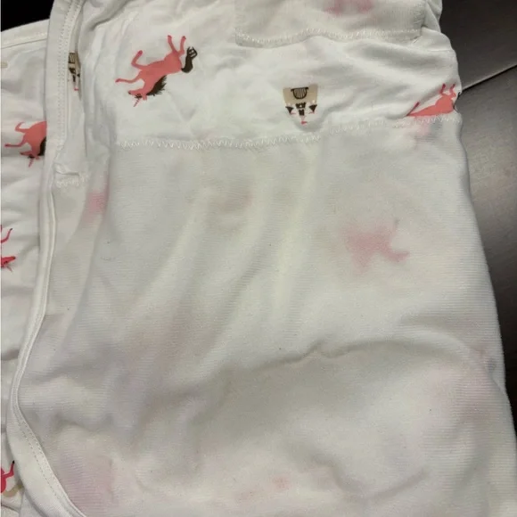 Kyte Baby White Swaddle with Pink Unicorns Bamboo Sleep Bag Swaddler - Picture 2 of 9